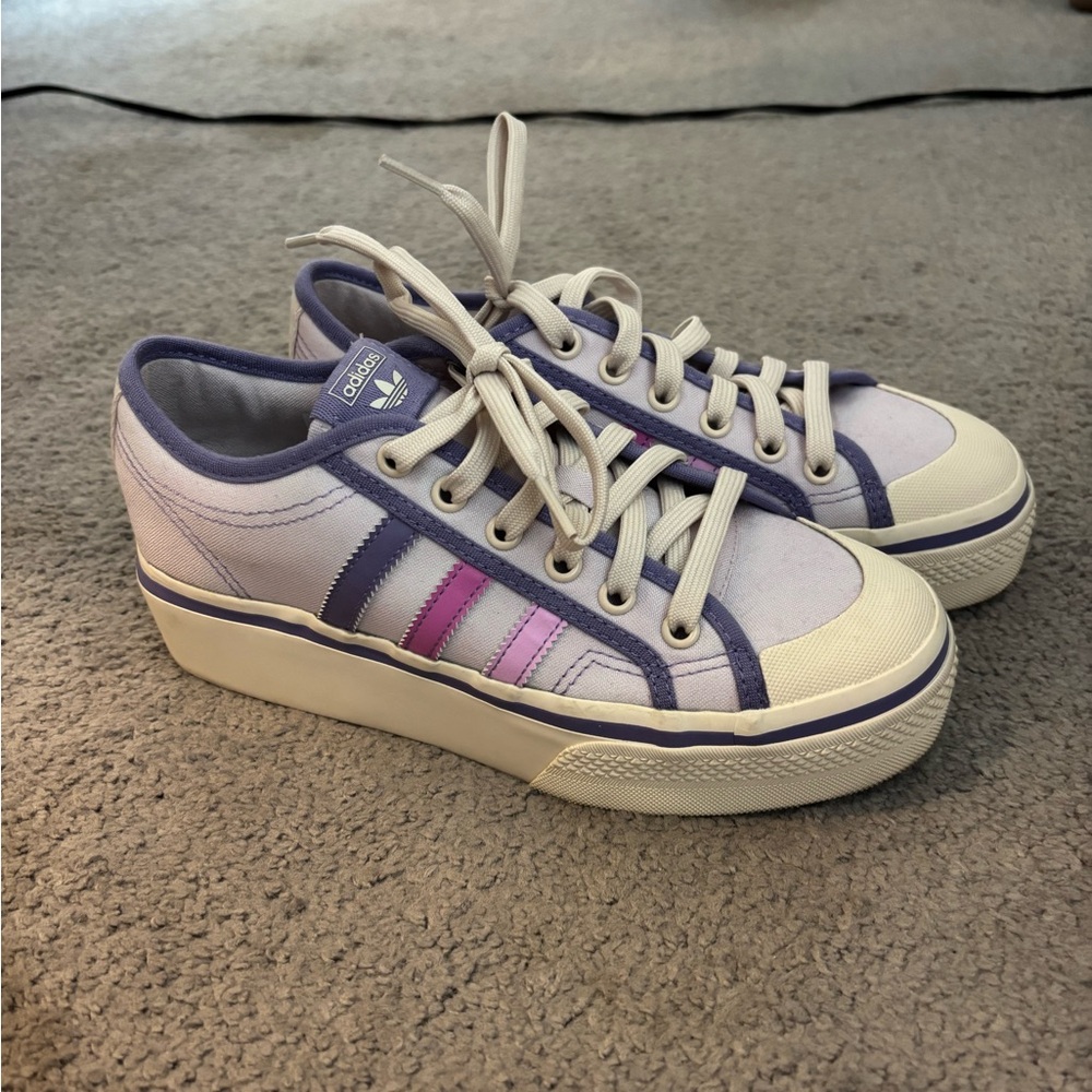 adidas Lavender and Pink Platform Sneakers